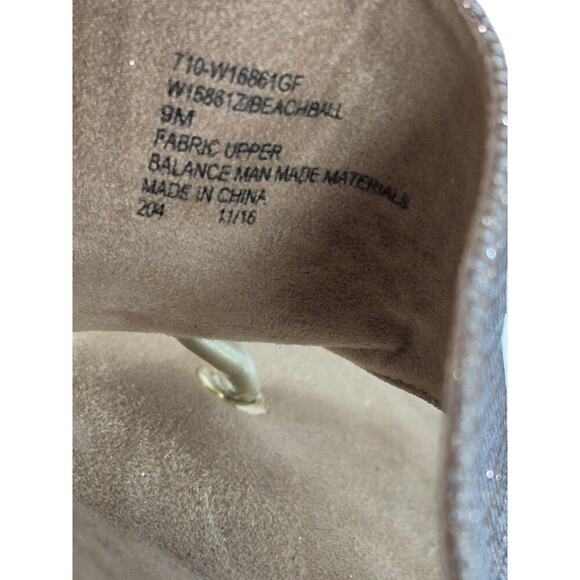 White Mountain Beachball Gold Metallic Wedge Thong Sandals Rope/Stitch Sz 9 - Picture 5 of 7